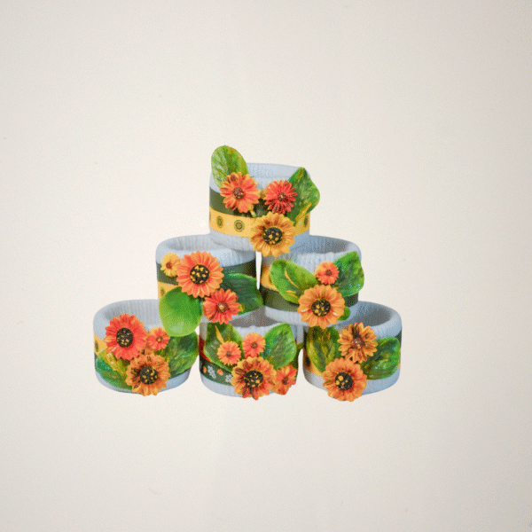 Aros de servilletas Girasoles - Juego de 12