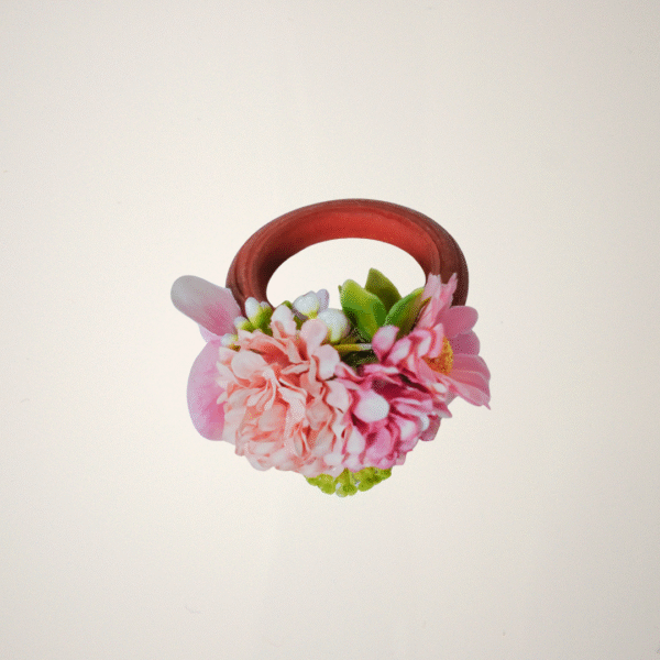 Aros de servilletas Flores Rosadas - Imagen 2