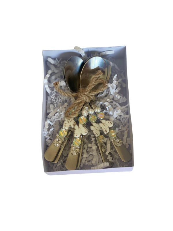 Set de cucharas decoradas Mariposas Blancas - Juego de 6 - Imagen 7