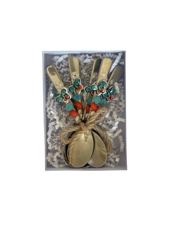 Set de cucharas decoradas Mariposas Blancas - Juego de 6 - Imagen 5