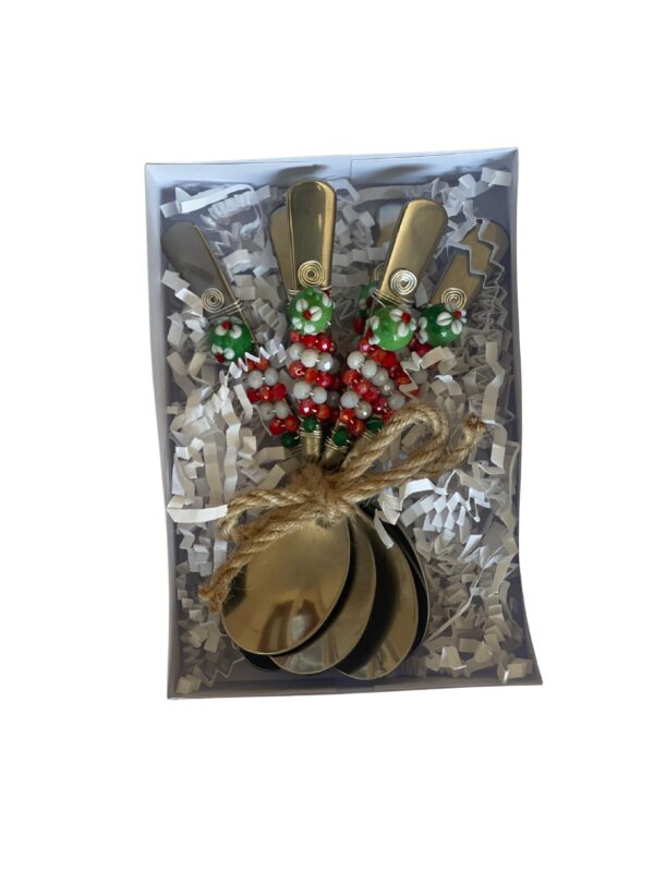 Set de cucharas decoradas Mariposas Blancas - Juego de 6 - Imagen 4