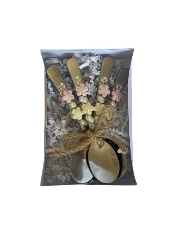 Set de cucharas decoradas Mariposas Blancas - Juego de 6 - Imagen 3