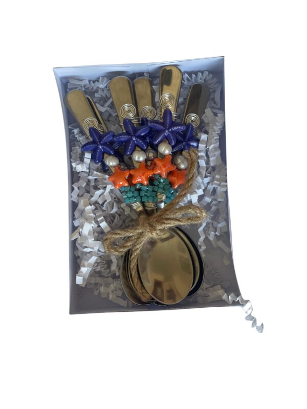 Set de cucharas decoradas Mariposas Blancas - Juego de 6 - Imagen 2