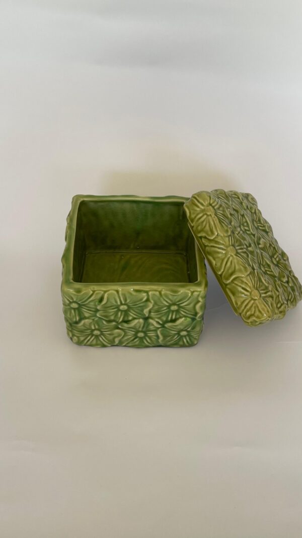 Cofre cuadrado verde en porcelana - Image 2
