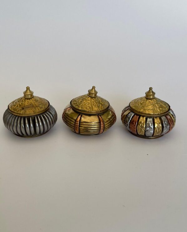 Mini cofres en combinación de pewter, bronce, cobre y dorado - Juego de 6 - Image 2